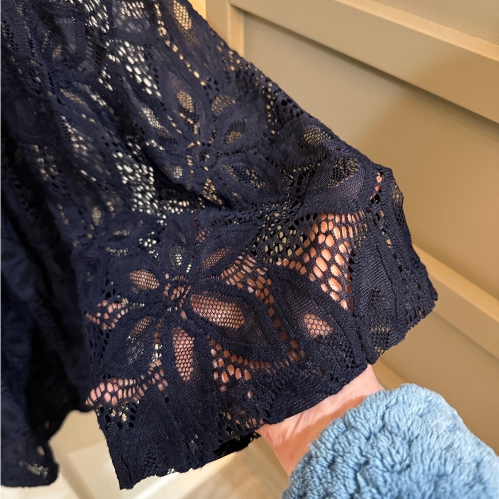 J Valdi Navy Lace Bathing Suit Coverup Size 1X NWT